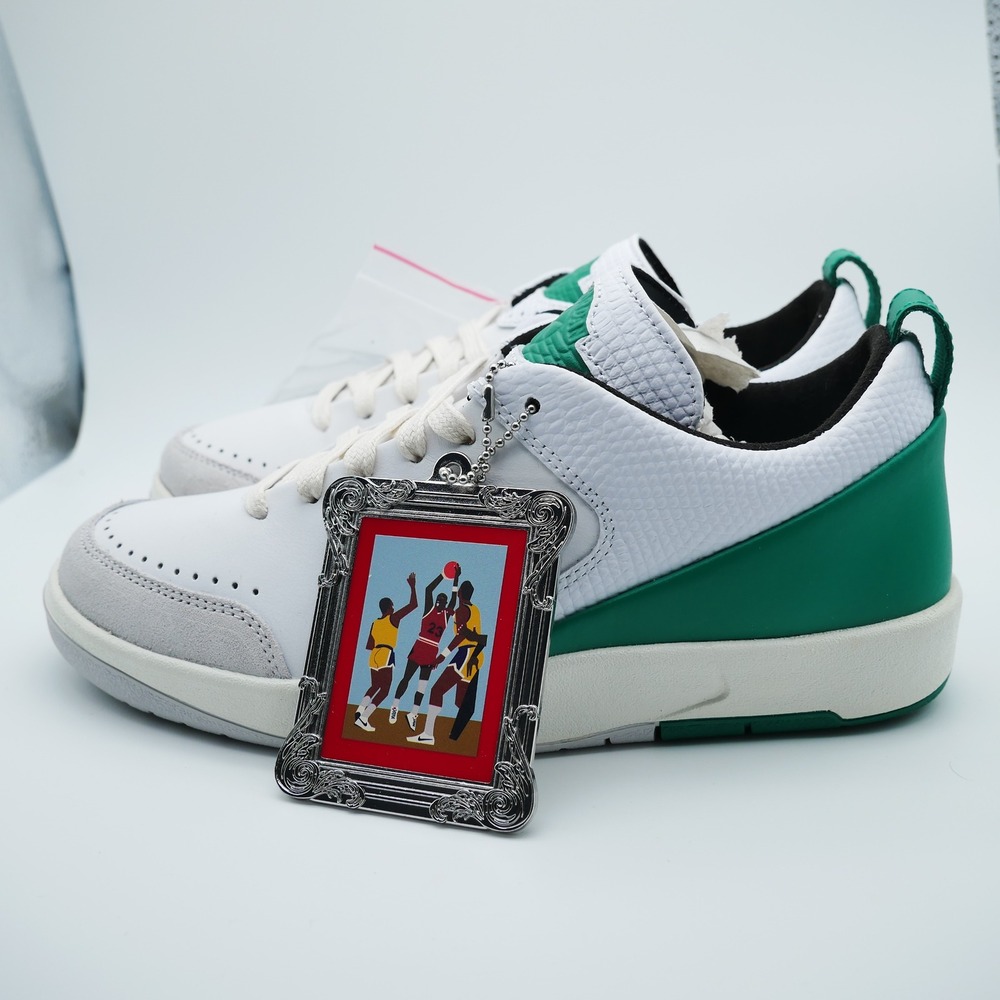 Jordan 2 Retro Low SE White Grey Green DQ0560-160 5.5 Women - 4 Men Nina Chanel